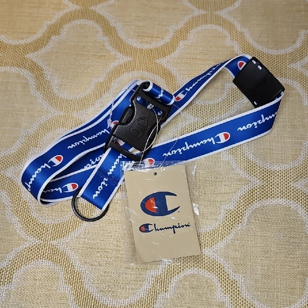Champion Royal Blue And Red Logo Lanyard NWT